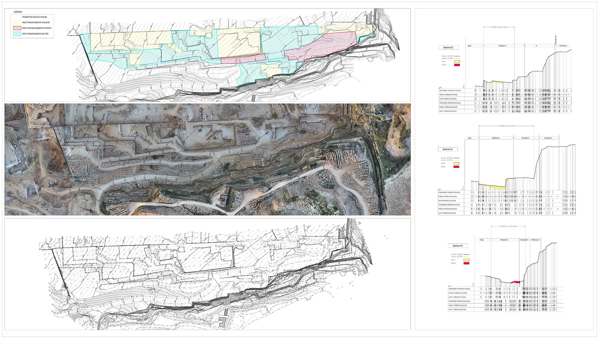 Rilievi topografici fotogrammetrici in cava di marmo